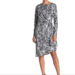 Julia Jordan Snakeskin Twist Asymmetrical Dress